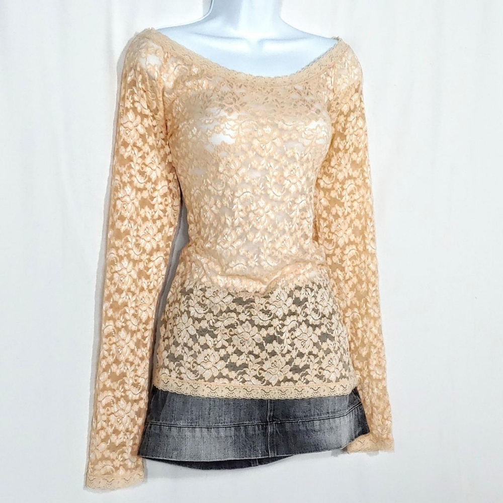 Vintage Moda International sheer lace top